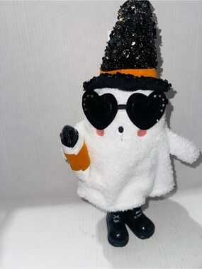 Ghost  decor with which hat, sunglasses, Coffee, and boots new